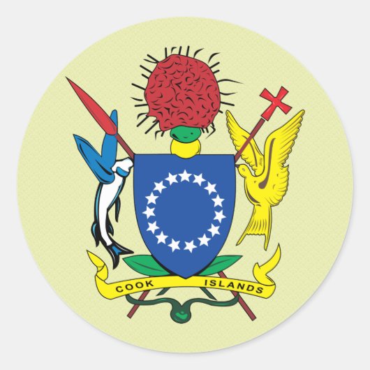 Wapenschild van de Cookeilanden Ronde Sticker (Voorkant)