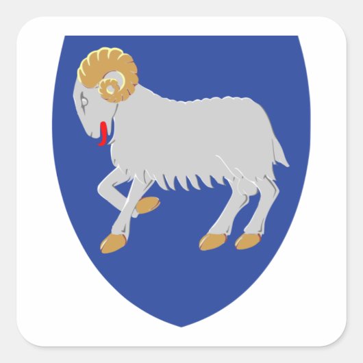 wapenschild van de Faeröer Vierkante Sticker (Voorkant)