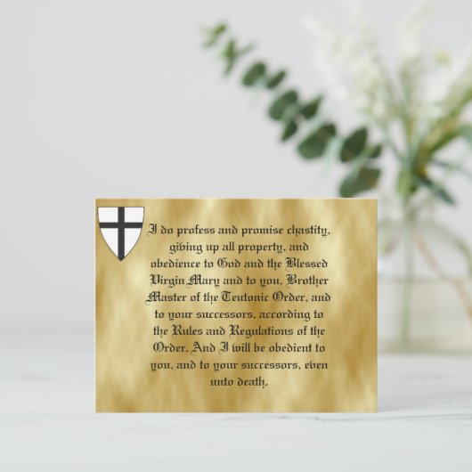 wapenschild van de Teutonic Order Briefkaart (Staand voorkant)