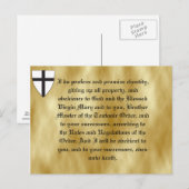 wapenschild van de Teutonic Order Briefkaart (Voorkant / Achterkant)
