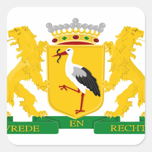 wapenschild van Den Haag Vierkante Sticker (Voorkant)