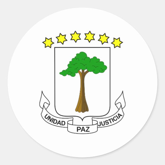 Wapenschild van Equatoriaal-Guinea Ronde Sticker (Voorkant)