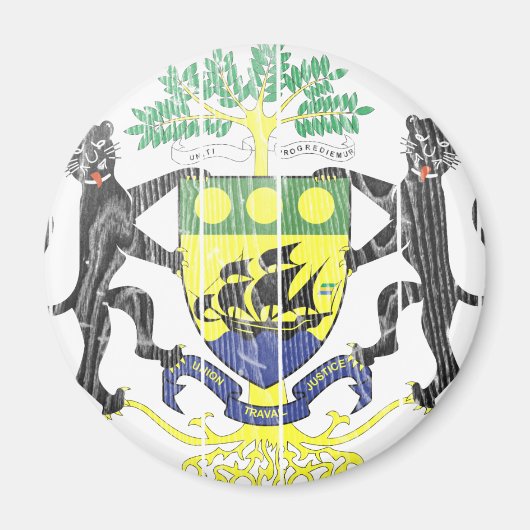 wapenschild van Gabon Magneet (Voorkant)