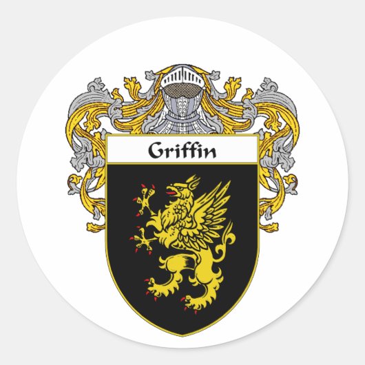 Wapenschild van Griffin (Gemanteld) Ronde Sticker (Voorkant)