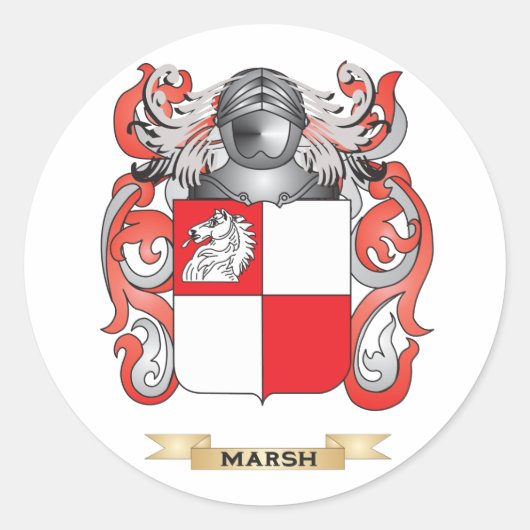 Wapenschild van het moeras (Family Crest) Ronde Sticker (Voorkant)