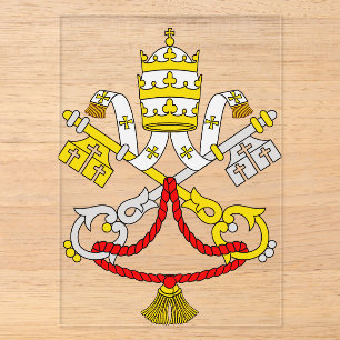 Wapenschild van het Vaticaan Premium Kunst Embleem Acryl Uitnodigingen
