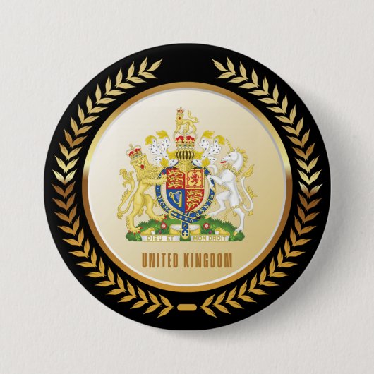 wapenschild van het Verenigd Koninkrijk Ronde Button 7,6 Cm (Voorkant)