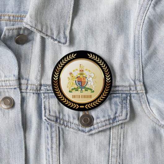wapenschild van het Verenigd Koninkrijk Ronde Button 7,6 Cm (In situ)