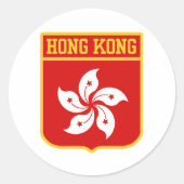 wapenschild van Hongkong Ronde Sticker (Voorkant)