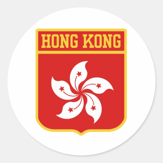 wapenschild van Hongkong Ronde Sticker (Voorkant)