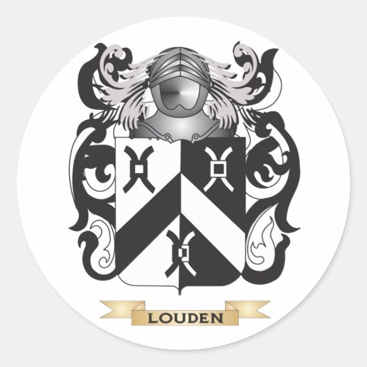 Wapenschild van Louden (Family Crest) Ronde Sticker (Voorkant)