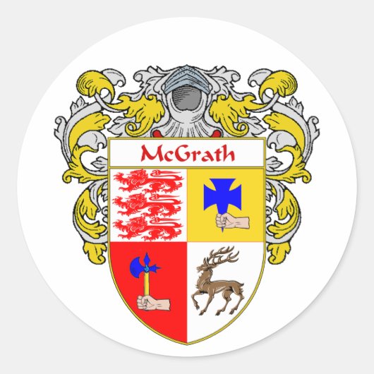 Wapenschild van McGrath (gemanteld) Ronde Sticker (Voorkant)