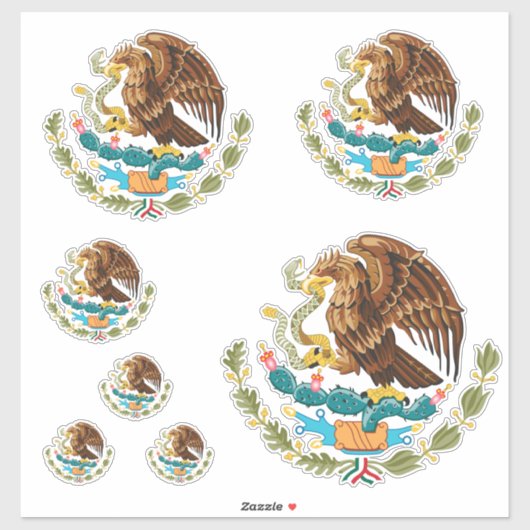 Wapenschild van Mexico - Stickers (Vel)