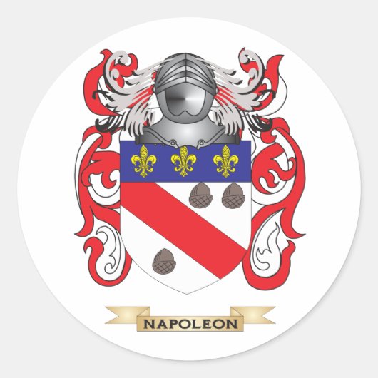 Wapenschild van Napoleon (Family Crest) Ronde Sticker (Voorkant)