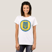 Wapenschild van Oekraïne Cirkelvorm T-shirt (Voorkant volledig)
