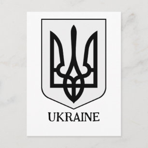 Wapenschild van Oekraïne in minimalistische kunst Briefkaart