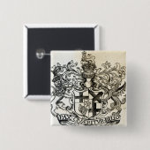 wapenschild van Oliver Cromwell Vierkante Button 5,1 Cm (Voorkant /achterkant)