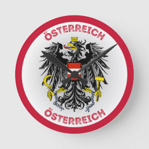 Wapenschild van Oostenrijk in cirkelvorm Ronde Klok
