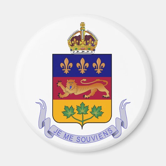 Wapenschild van Québec Officiële Canada Heraldry L Magneet (Voorkant)