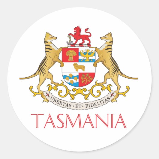 wapenschild van Tasmania Ronde Sticker (Voorkant)