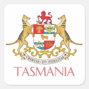 wapenschild van Tasmania Vierkante Sticker