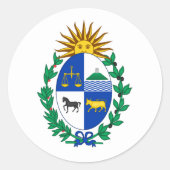 Wapenschild van Uruguay Ronde Sticker (Voorkant)