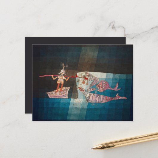 wapenschild van zeelieden opera van Paul Klee Met Briefkaart (Voorkant / Achterkant in situ)