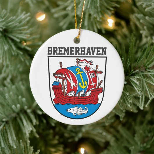 Wapenstaart Bremerhaven, Duitsland Square Sticke Keramisch Ornament (Boom)
