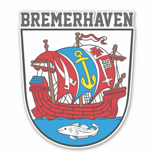 Wapenstaart Bremerhaven, Duitsland Sticker (Voorkant)