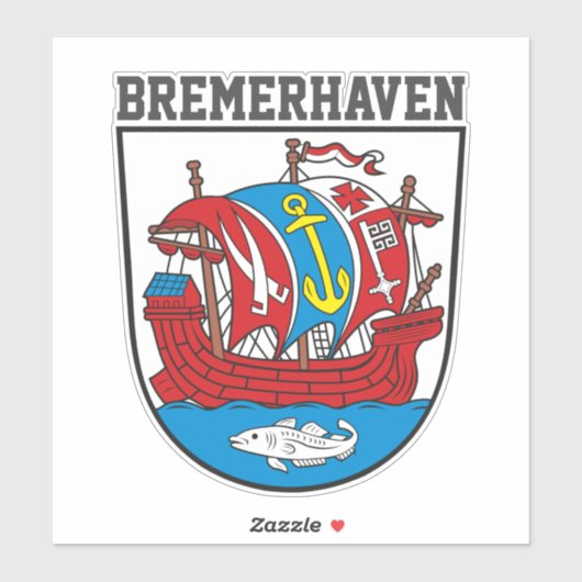 Wapenstaart Bremerhaven, Duitsland Sticker (Vel)