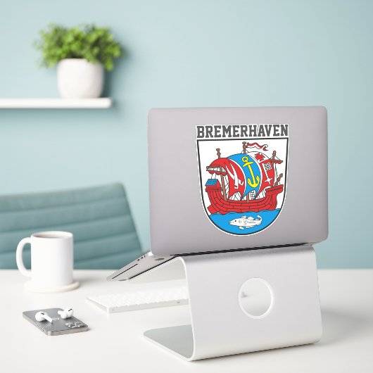 Wapenstaart Bremerhaven, Duitsland Sticker (Laptop op bureau)
