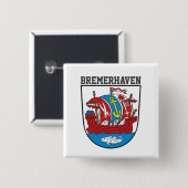 Wapenstaart Bremerhaven, Duitsland Vierkante Button 5,1 Cm (Voorkant /achterkant)