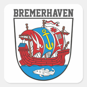 Wapenstaart Bremerhaven, Duitsland Vierkante Sticker