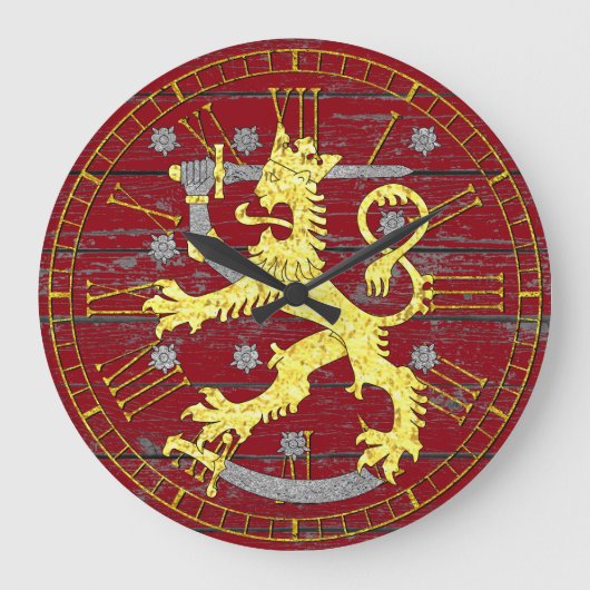 Wapenstaart Finland Uw kleurhout Grote Klok (Voorkant)