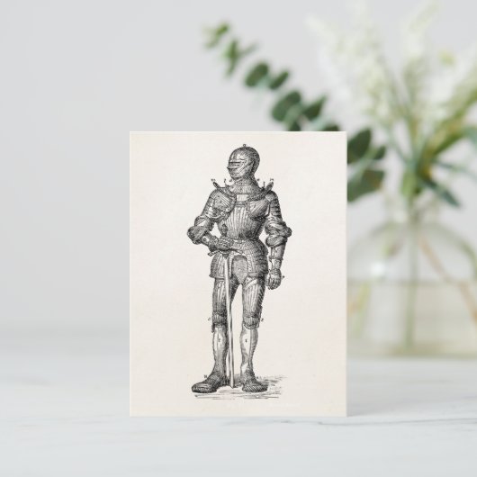 Wapenstaart Knight Shining Armor Sword Medieval Briefkaart (Staand voorkant)
