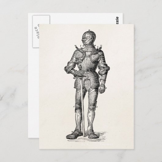 Wapenstaart Knight Shining Armor Sword Medieval Briefkaart (Voorkant / Achterkant)