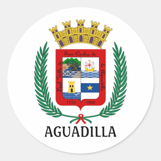 Wapenstaart van Aguadilla, Puerto Rico Ronde Sticker (Voorkant)
