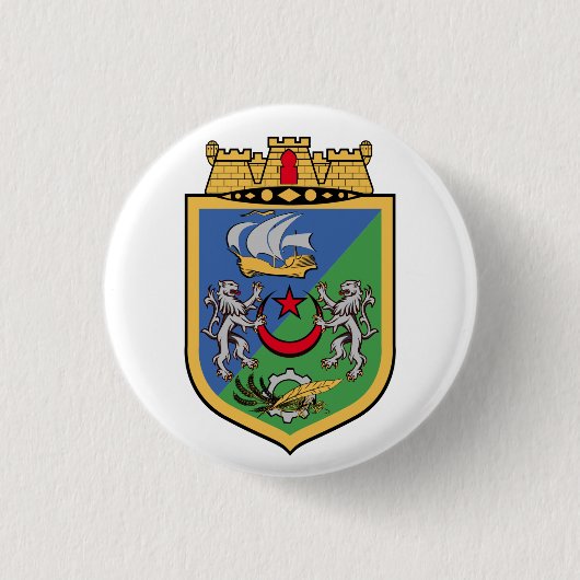 Wapenstaart van Algiers Ronde Button 3,2 Cm (Voorkant)