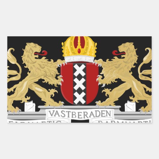 Wapenstaart van Amsterdam Rechthoekige Sticker (Voorkant)