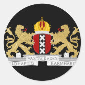 Wapenstaart van Amsterdam Ronde Sticker (Voorkant)