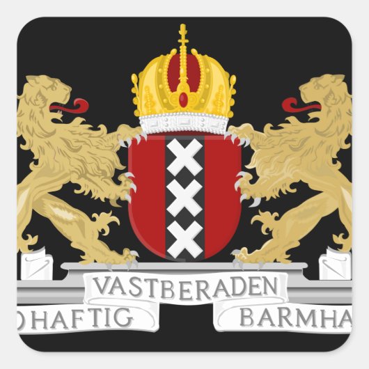 Wapenstaart van Amsterdam Vierkante Sticker (Voorkant)