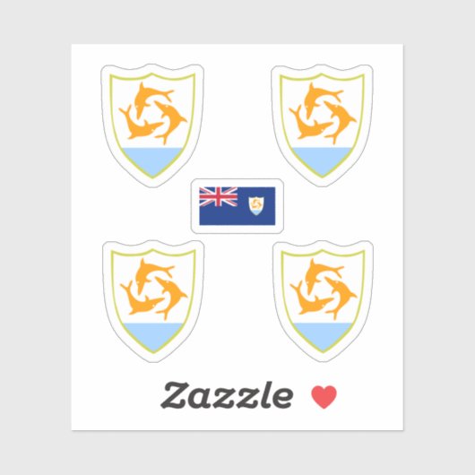 Wapenstaart van Anguilla Sticker (Vel)