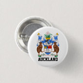 Wapenstaart van Auckland, NZ Ronde Button 3,2 Cm (Voorkant /achterkant)