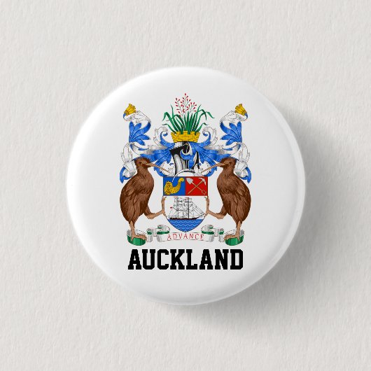 Wapenstaart van Auckland, NZ Ronde Button 3,2 Cm (Voorkant)