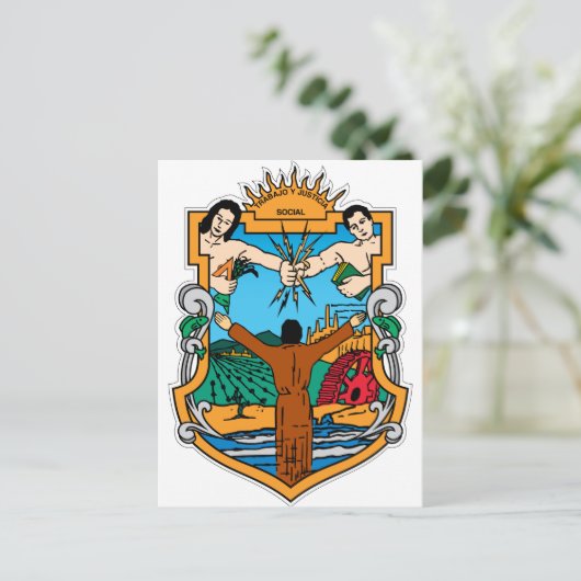 Wapenstaart van Baja California, Mexico Officiële Briefkaart (Staand voorkant)