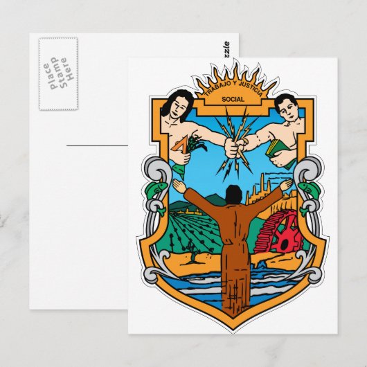Wapenstaart van Baja California, Mexico Officiële Briefkaart (Voorkant / Achterkant)