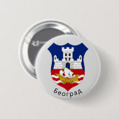 Wapenstaart van Belgrado, Servië Ronde Button 5,7 Cm (Voorkant /achterkant)