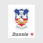 Wapenstaart van Belgrado, Servië Sticker (Vel)