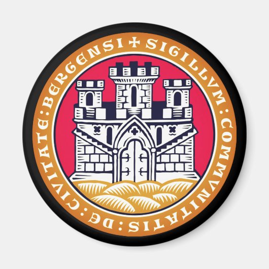 Wapenstaart van Bergen, Noorwegen Magneet (Voorkant)