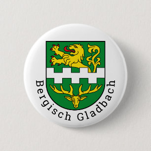 Wapenstaart van Bergisch Gladbach, Duitsland Ronde Button 5,7 Cm